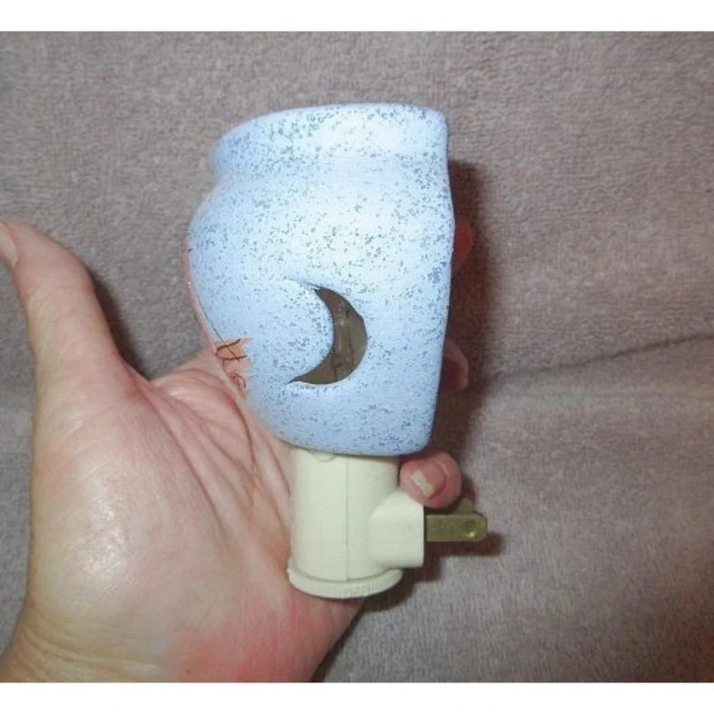 Vtg Southwestern Hand Painted Plug In Night Lite Signed Moon Beam Art Pottery